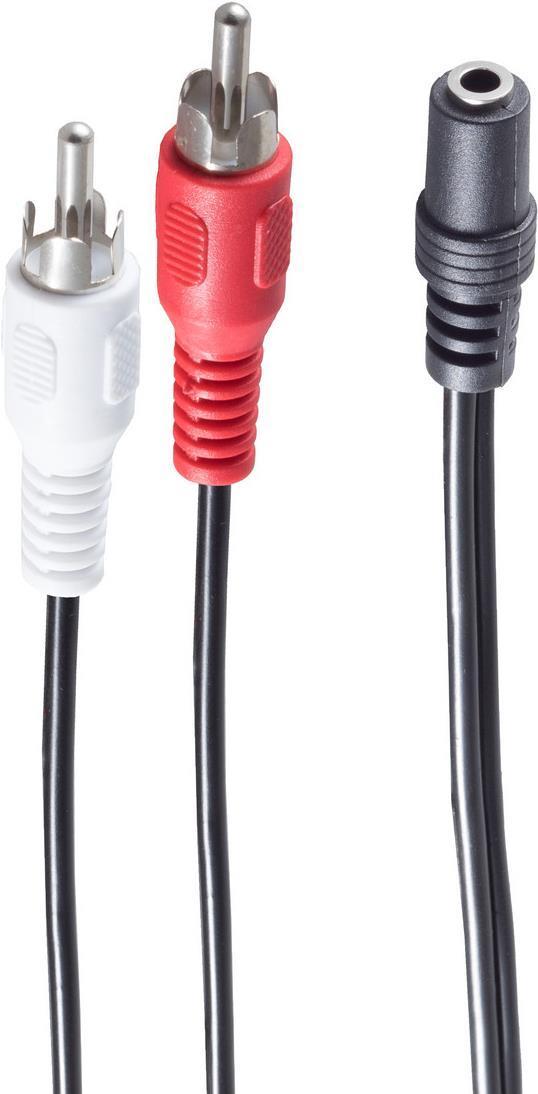 SHIVERPEAKS BASIC -s Audiocabel, 2 tappi da cinch - Accoppiamento jack da 3,5 mm, 1,5 m, stereo, nella poli sacchetto con (BS30