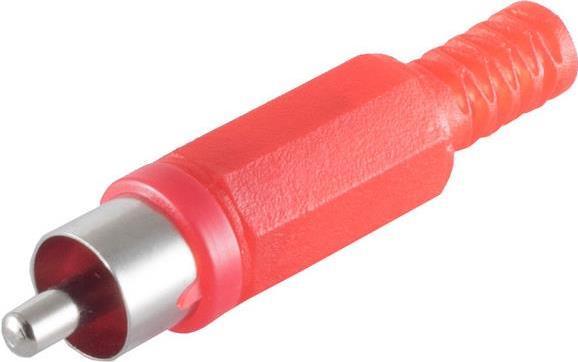shiverpeaks BASIC-S Spina RCA plastica rossa da saldare da soli in sacchetto di plastica con perforazione europea (BS51400-R)