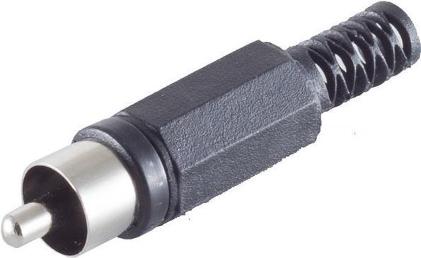 shiverpeaks BASIC-S Spina RCA plastica nera da saldare da soli in sacchetto di plastica con perforazione europea (BS51400-S)