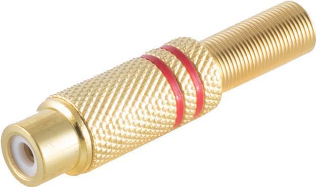 shiverpeaks connettore RCA BASIC-S metallo placcato oro rosso per cavi fino a 6 mm di diametro da saldare da soli in poliestere