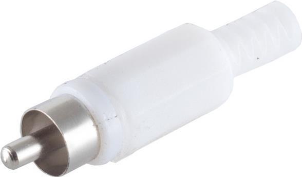 shiverpeaks BASIC-S Spina RCA plastica bianca da saldare da soli in sacchetto di plastica con perforazione europea (BS51400-W)