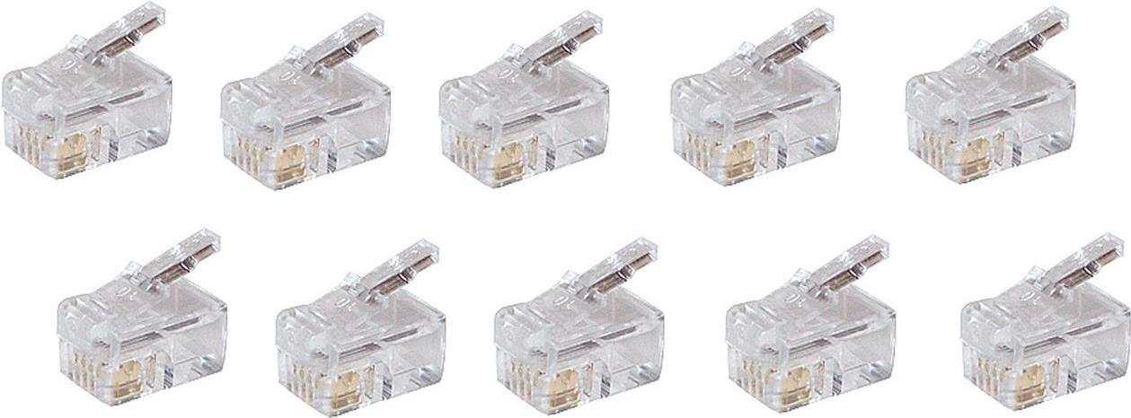 Connettore modulare Shiverpeaks Basic-S RJ10/14 4-Pin non verniciato 4 contatti occupati contatti dorati in poli (BS72039-10)