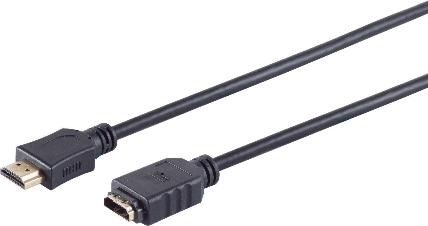 SHIVERPEAKS BASIC -S - HDMI con cavo di perdita Ethernet - HDMI (M) a HDMI (W) - 1 M - schermato - Supporto nero - 4K (77479-1.