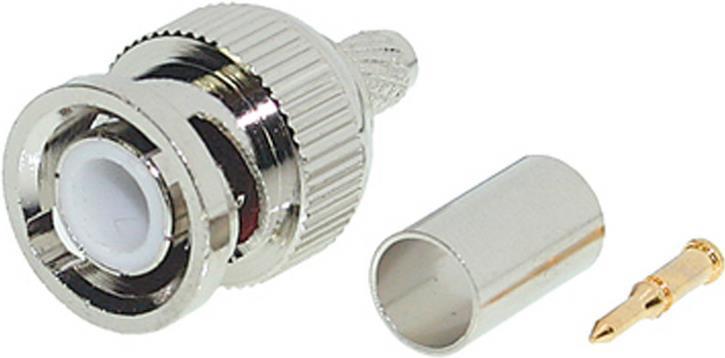 Shiverpeaks Basic-S BNC Crimp Connector RG 58 Extension Cavo Coassial Cable Quetsch Plug Crimp 50 ohm in Poly Bag (BS98800-1)