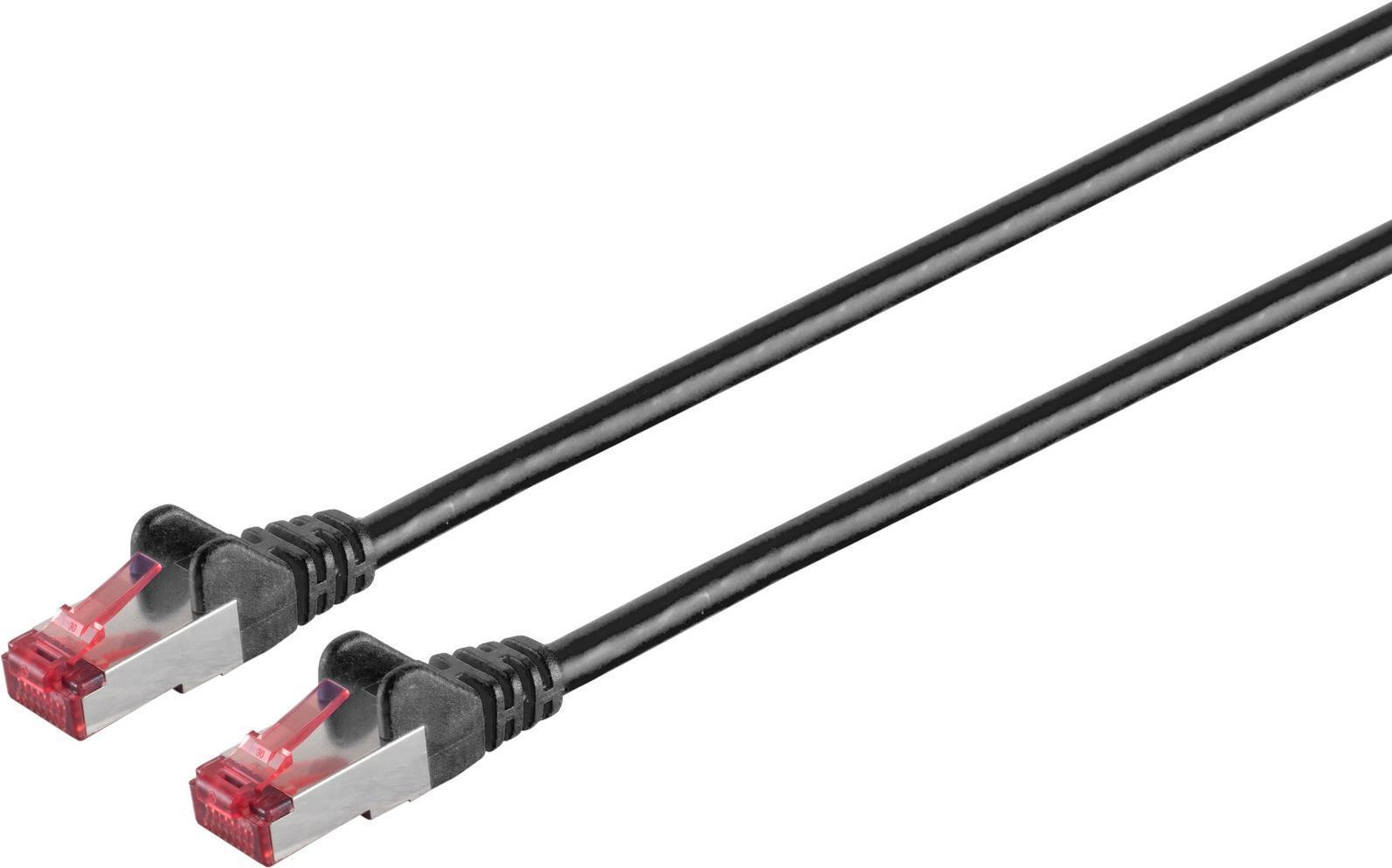 Wentronic goobay - Cavo di rete - Da RJ-45 (M) a RJ-45 (M) - 50 cm - SFTP PiMF - CAT 6 - sagomato senza gancio - nero (95468)