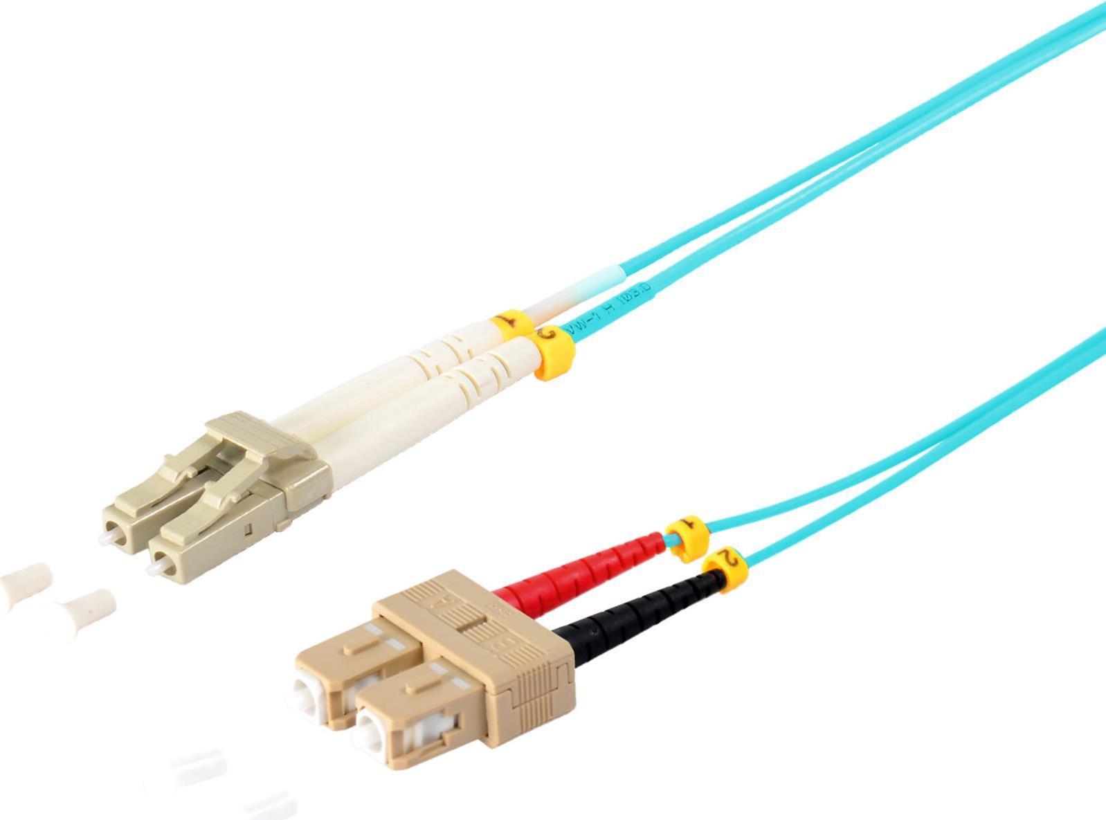 S-Conn 77960/3 cavo in fibra ottica 10 m LC SC OM3 turchese (77960/3)