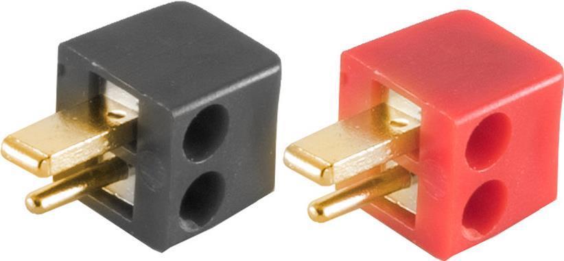 shiverpeaks -BASIC-S--Spina angolare per altoparlante mini avvitabile placcato oro rosso nero (BS54001-G-SET)