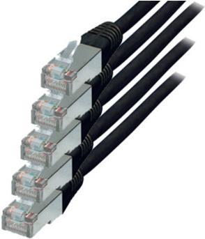 Cavo patch TP Cat.6 S/FTP PIMF (VE5) Black 0,25m