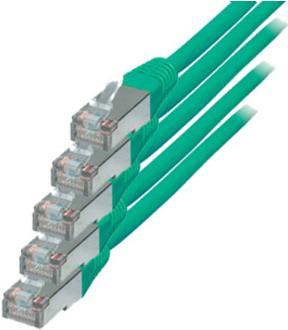 Cavo patch TP Cat.6 S/FTP PIMF (VE5) VERDE 1,0M