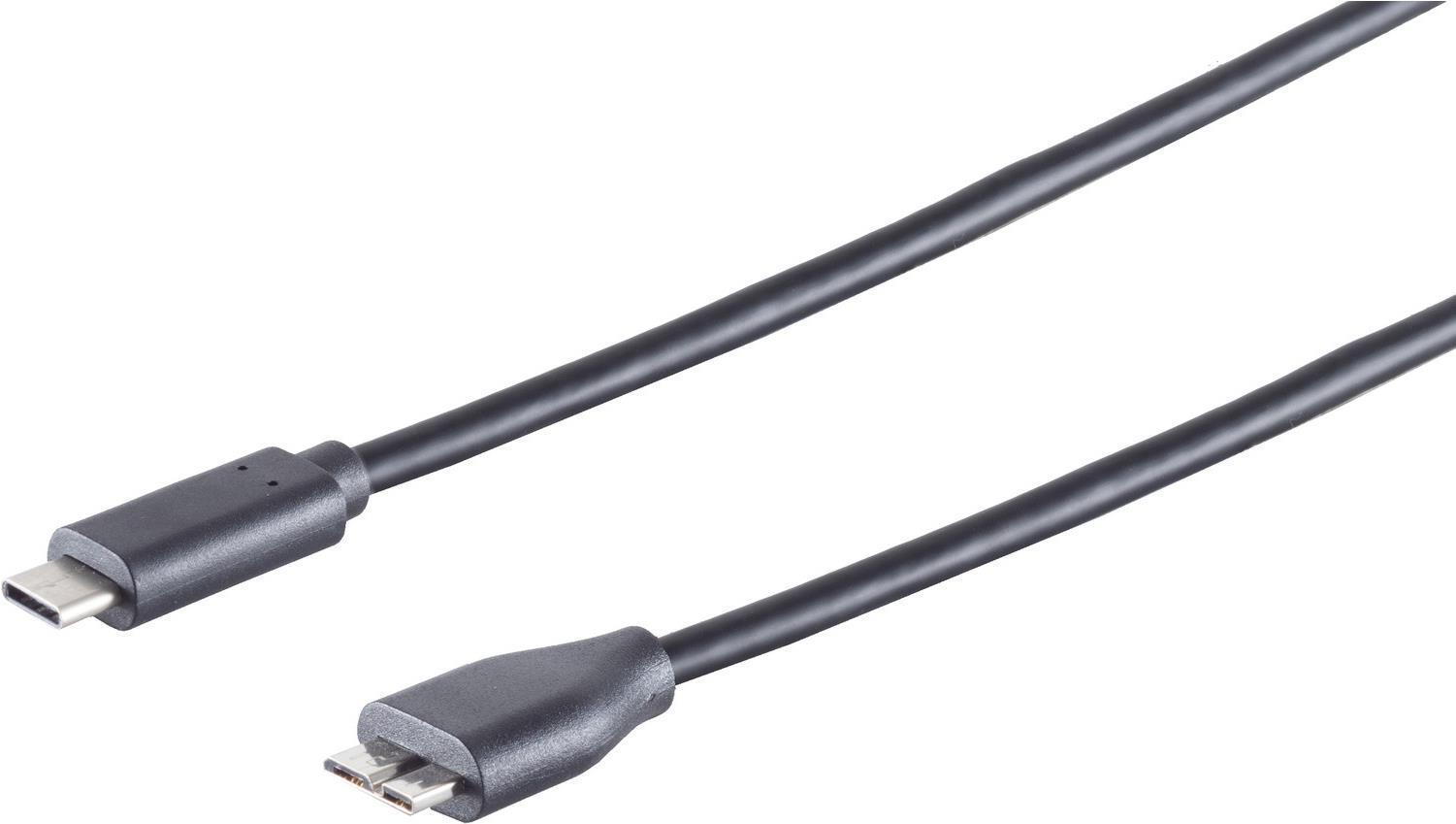 S-Conn 77142-1.0 Cavo USB 1 M USB 3.2 Gen 2 (3.1 Gen 2) USB C Micro-USB B Black (77142-1.0)