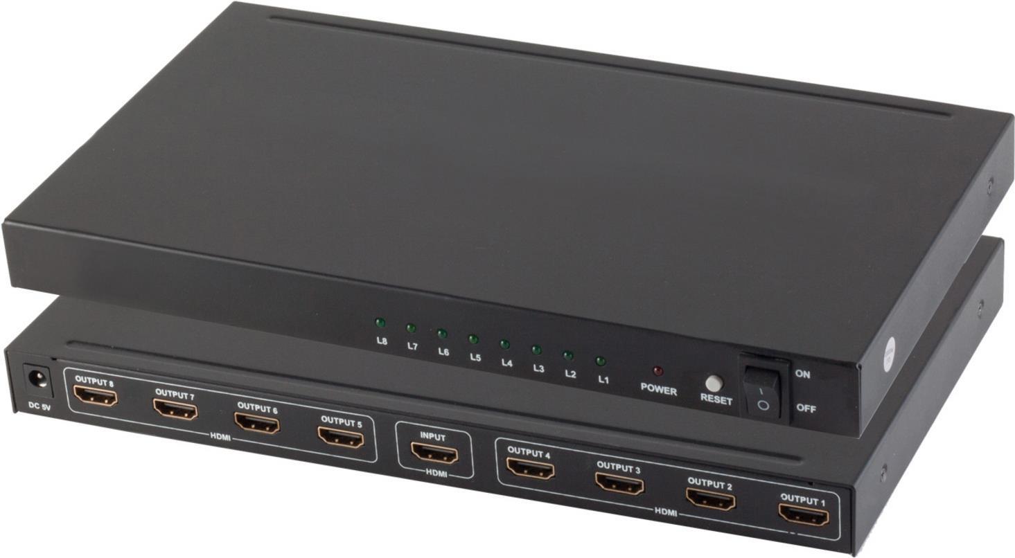 Massima connettività S/CONN Distributore HDMI 1 x IN 8 x OUT con alimentatore 4K2K 3D VER1.4 (05-03008)