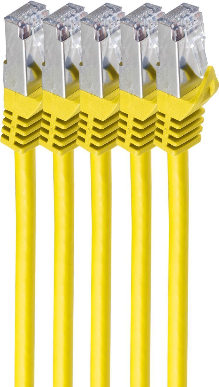 SHIVERPEAKS BS75513-Y-SET5. Lunghezza del cavo: 3 m, cavo Standard: Cat.7 Cavo grezzo, schermatura del cavo: S/FTP (S-STP), Col