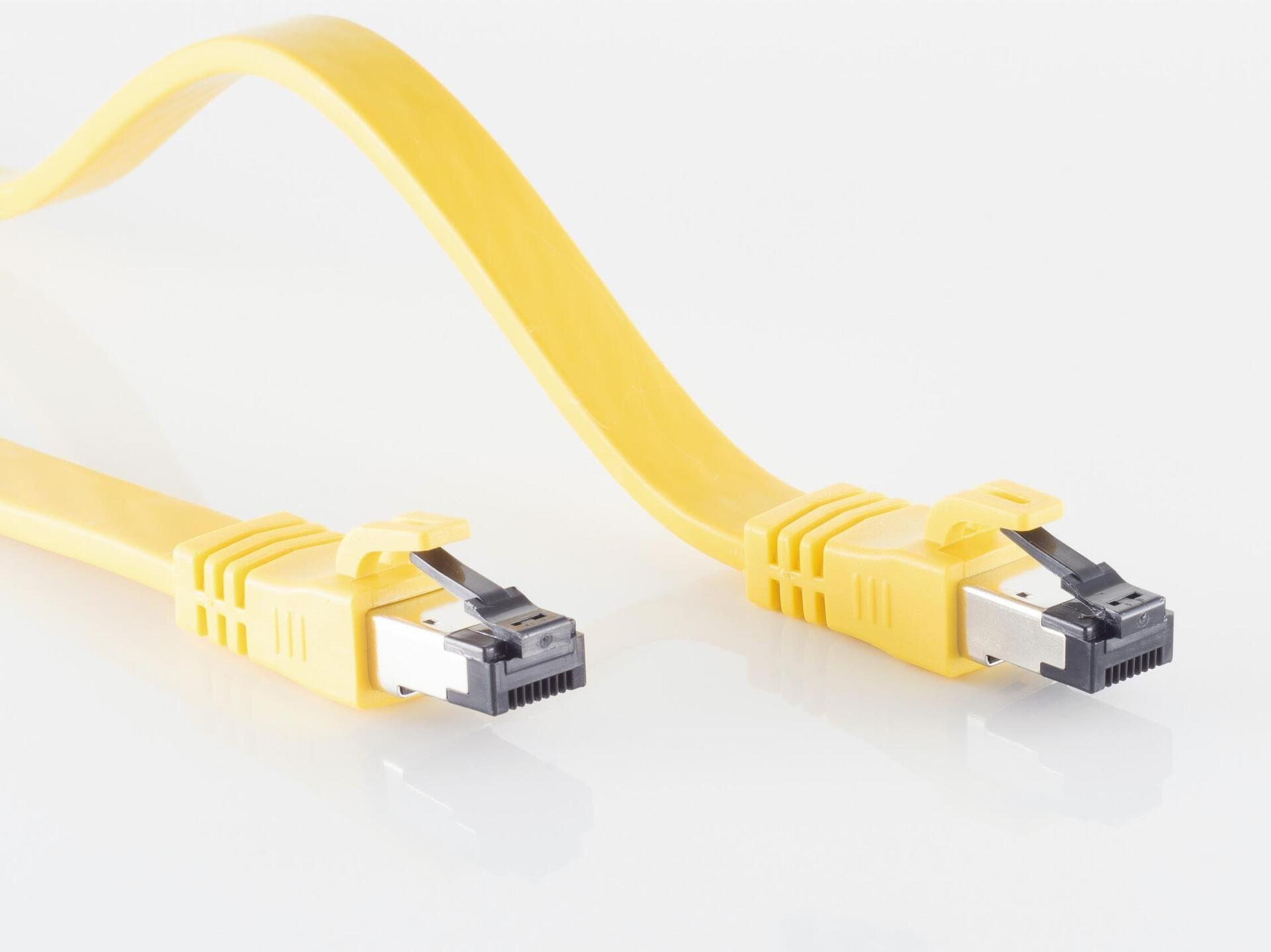 Cavo patch di rete con connettività massima S/CONN CAT 8.1 U/FTP (PIMF) piatto senza alogeni (LSZH) giallo 75 m (08-42062)