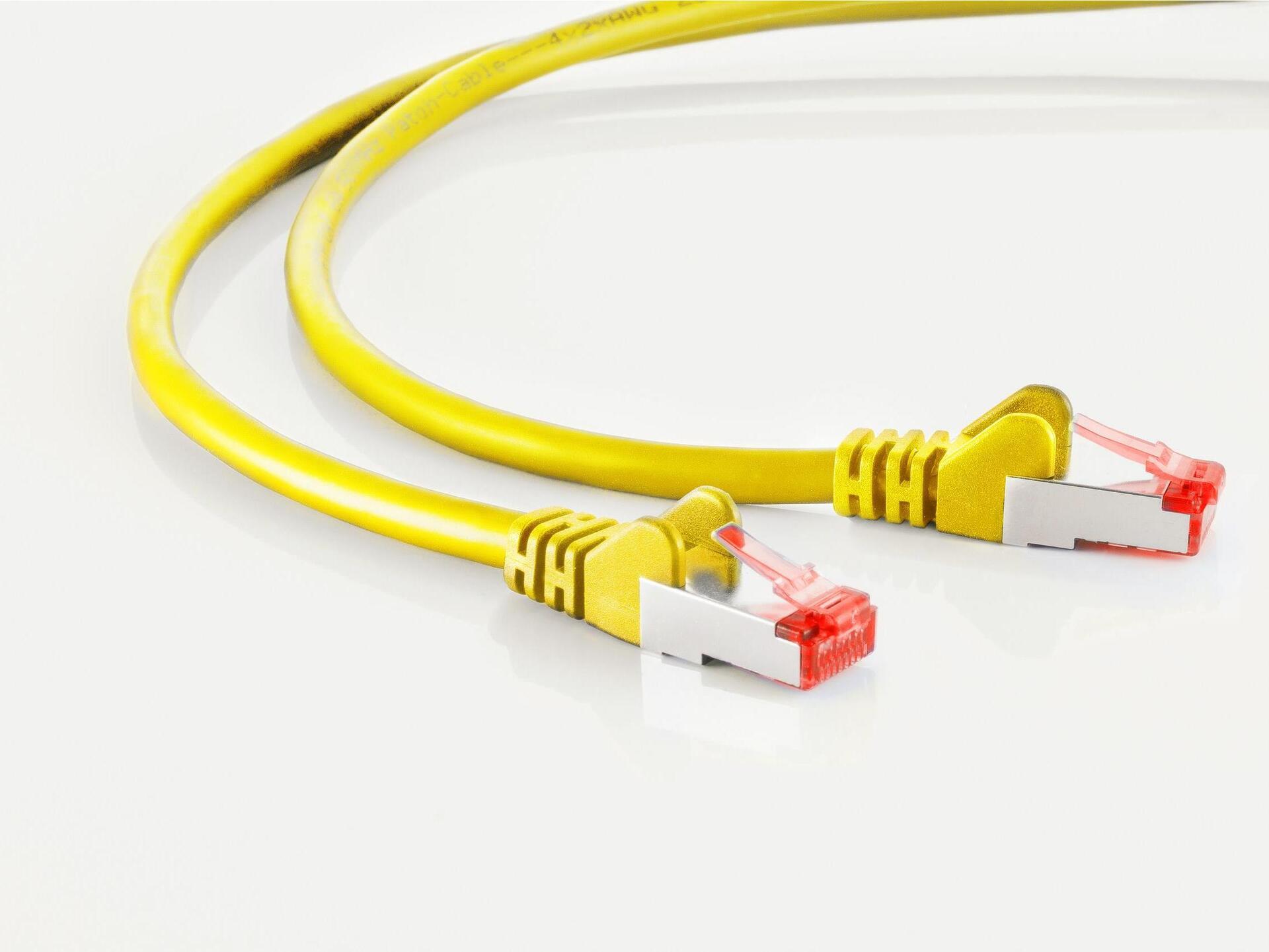 Cavo del cavo della rete S/Connettività Cavo, CAT 6A, S/FTP, PIMF, privo di alogeni, certificato GHMT, giallo, 0,15 m (75711-A