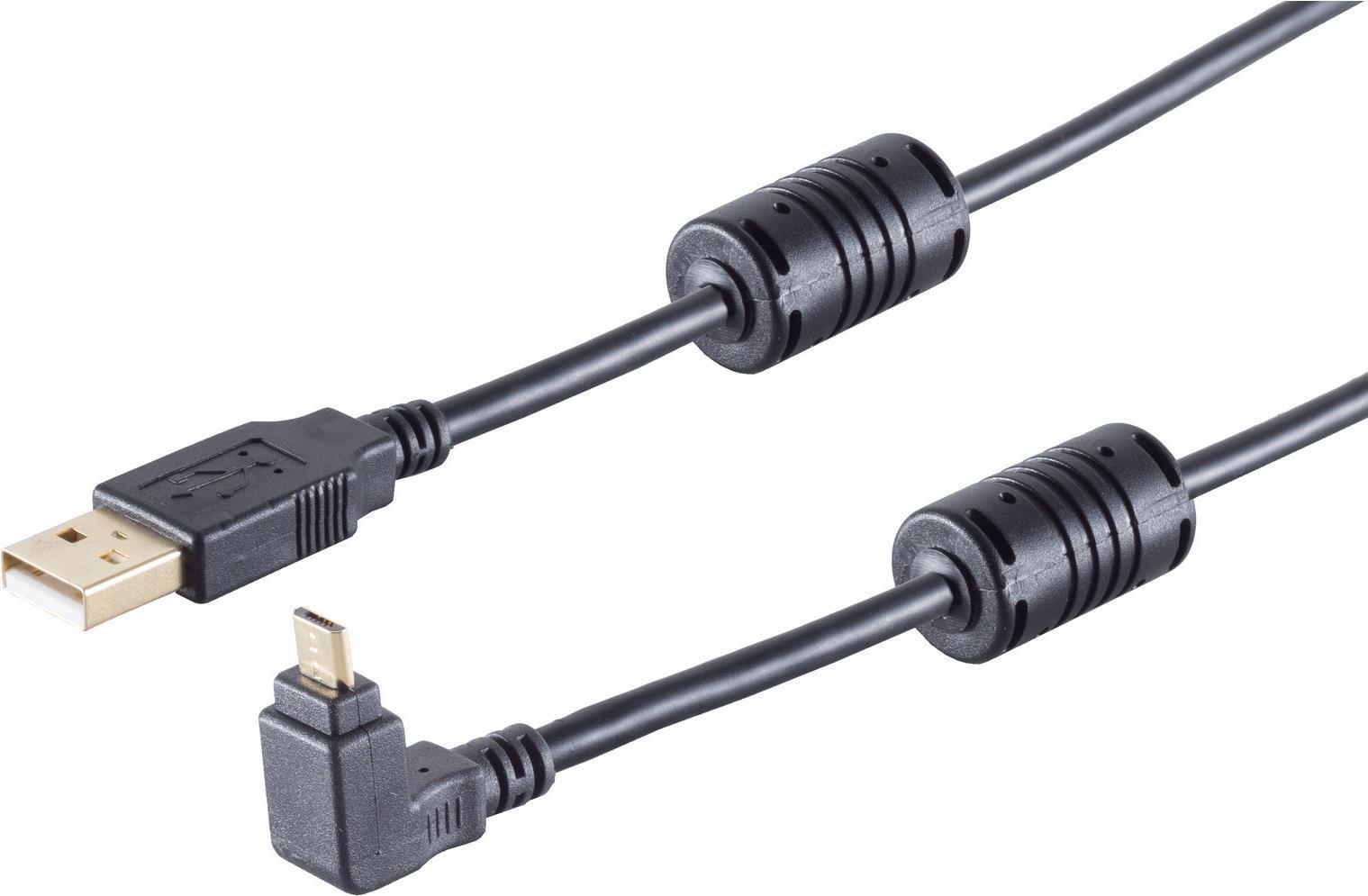S-Conn 13-10002 Cavo USB 1 M USB 2.0 USB A Micro-USB B Black (13-10002)