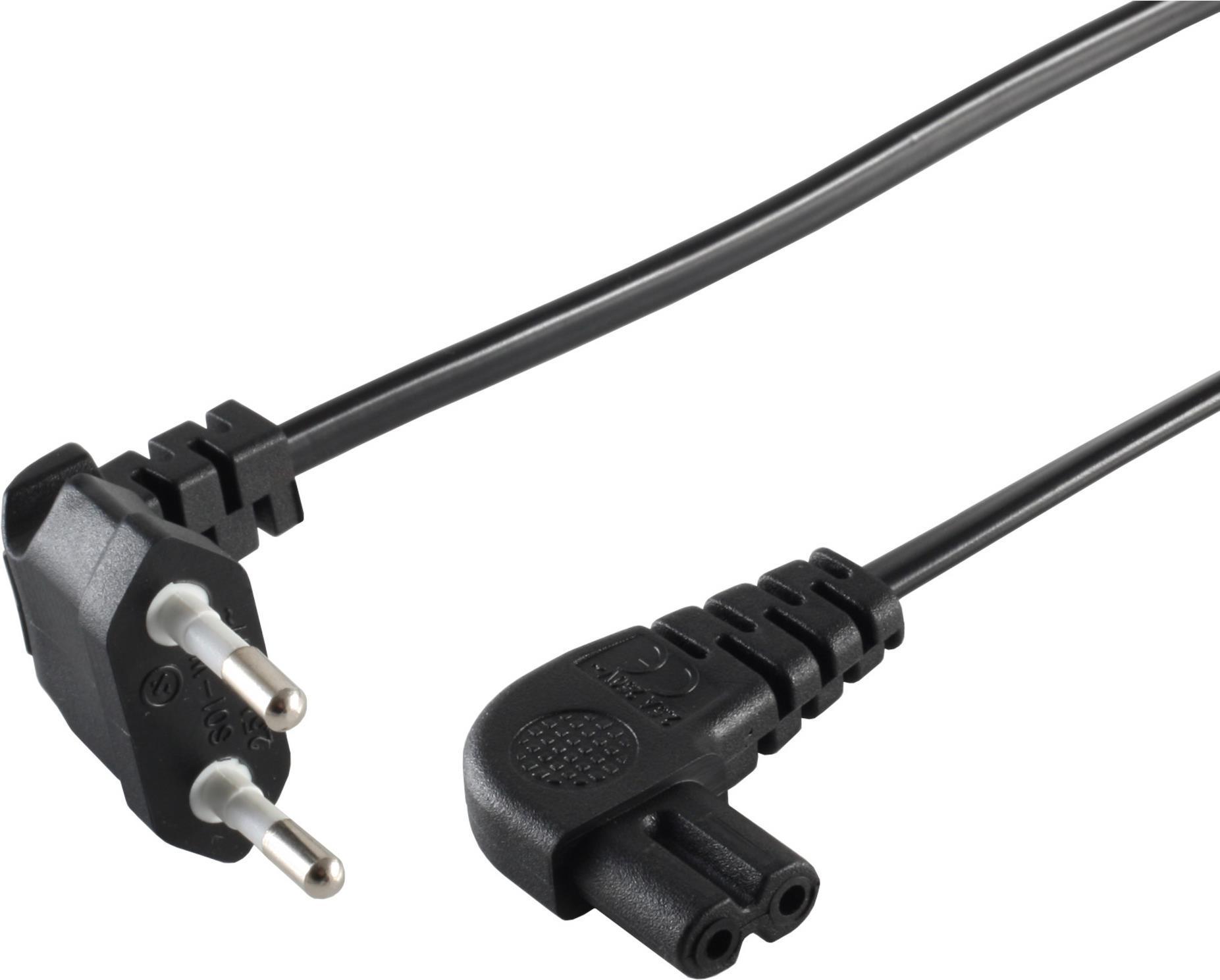 Euro Power Cord, angled, black, 1,5m