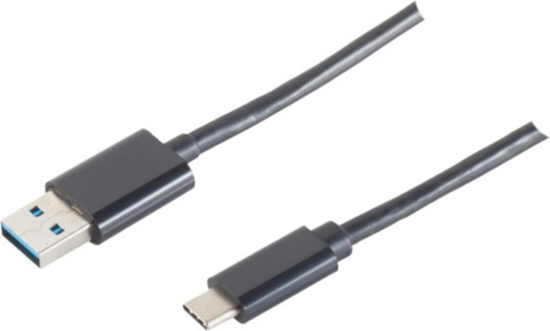 S-Conn 14-10006 Cavo USB 1 M USB 3.2 Gen 1 (3.1 Gen 1) USB A USB C Black (14-10006)