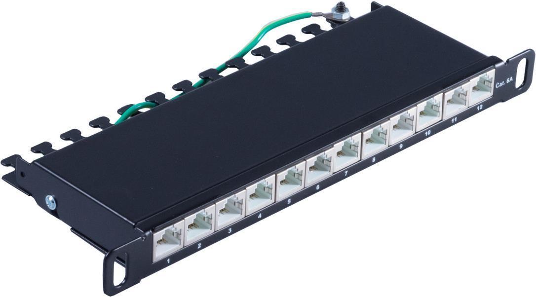 S -Conn 08-67051 - RJ -45 - Cat6a - Black - SPCC - Polyester termoplastico (PBT) - Installazione del rack - 0.5U (08-67051)