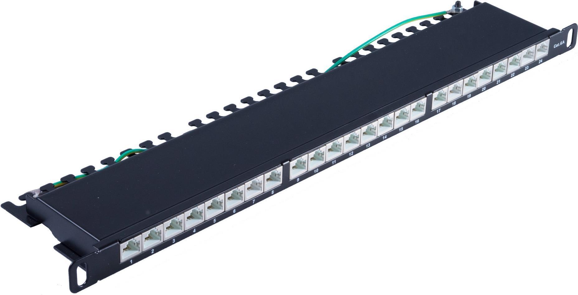 S -Conn 08-67052 - RJ -45 - Cat6a - Black - SPCC - Installazione del rack - 0.5U (08-67052)