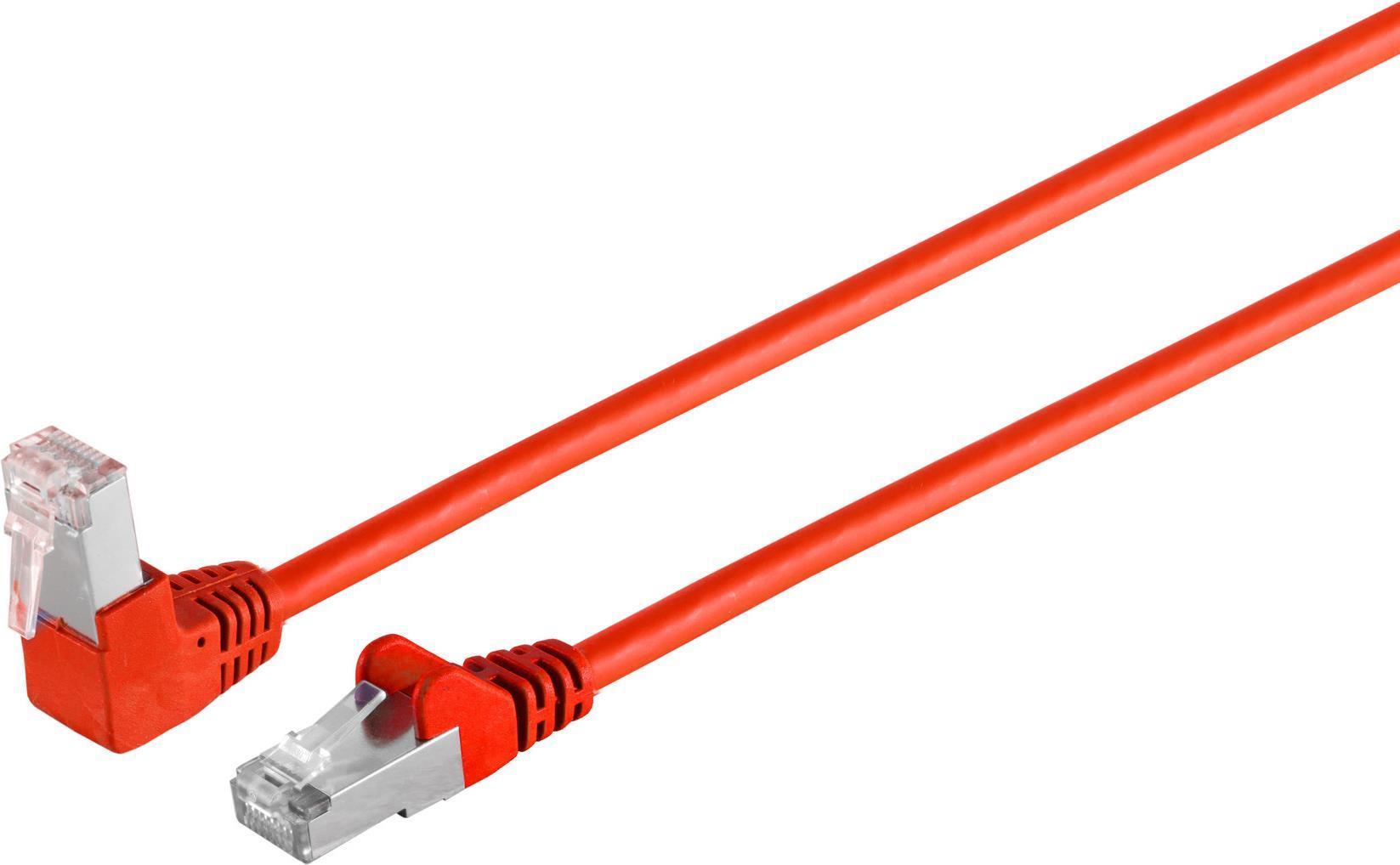 Cavo patch per cavo di rete con connettività massima S/CONN cat 6 S/FTP PIMF angolo dritto rosso 30 m (08-64044)