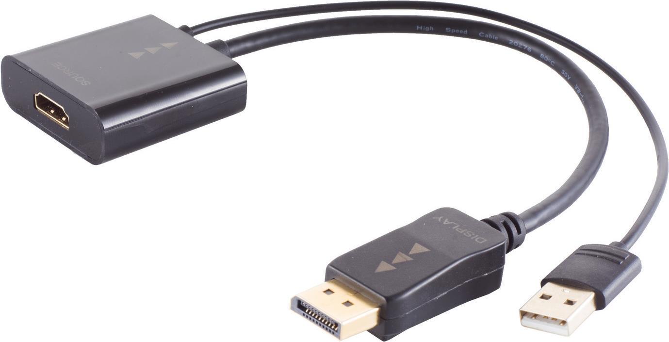 SHIVERPEAKS BS10-01011 Adattatore per cavi video 0,3 m HDMI Tipo A (Standard) DisplayPort Black (BS10-01011)