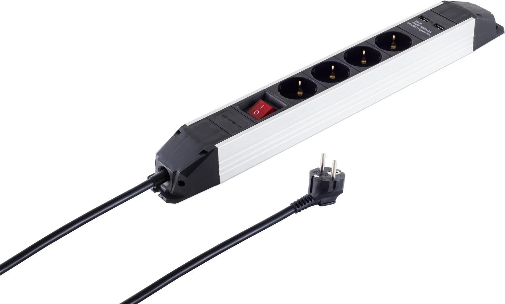 Multipresa in alluminio a 4...