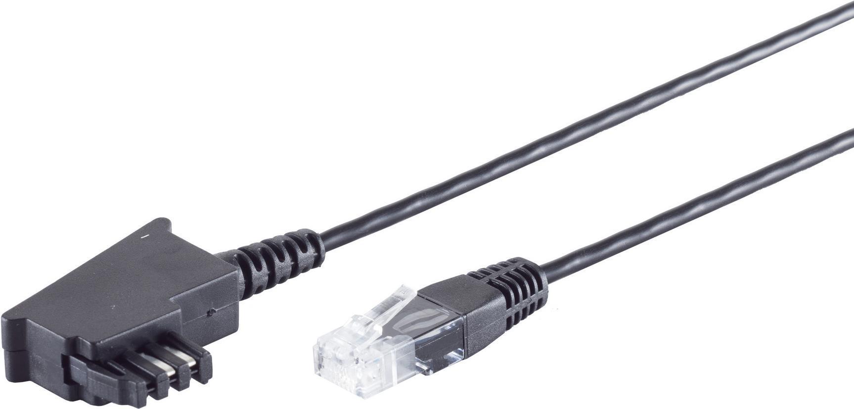 Connettore TAE-F di connettività S/Conn massima su tappi RJ45 cavo del router VDSL nero 150 m (12-09085)
