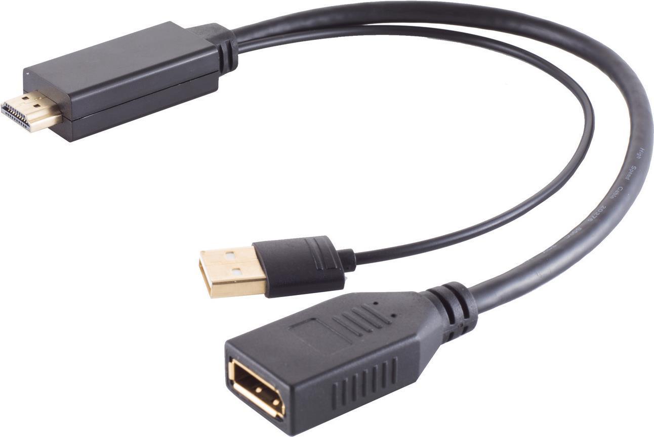 Adattatore Adattatore S/Connettività HDMI-A socket DisplayPort 4K 30 cm (10-01010)