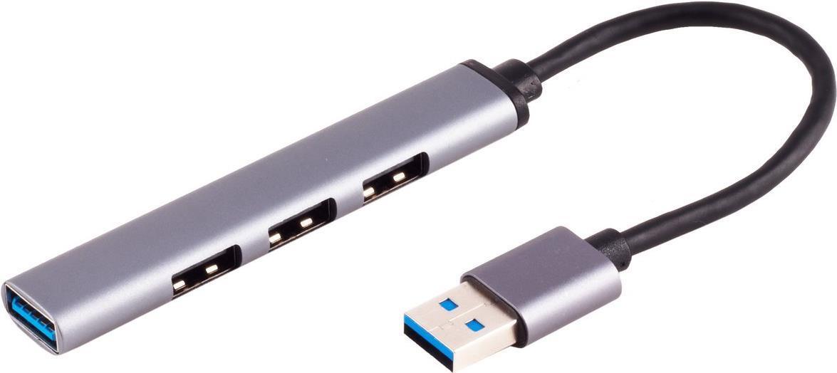 USB-A Hub, 3.0, 4 USB-A ports, ALU, sl