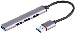 Hub USB-A 3.0 4 volte USB-A Alu Slim 0,12m