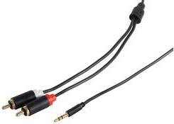 SHIVERPEAKS BASIC-S Audiocabel Super Slim, 1,5 m da 3,5 mm Mini Jack Plug-2 X Plugs, stereo, -1 pezzo (BS33983-S)