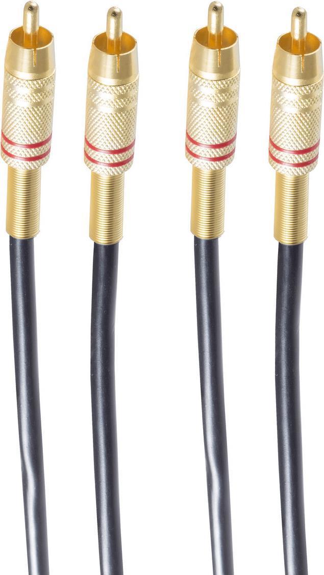 SHIVERPEAKS BASIC -S 2x RCA - 2x RCA 0,5m - 2 X RCA - MASCHI - 2 X RCA - MASCHI - GOLD - NERO - Oro (BS40221)
