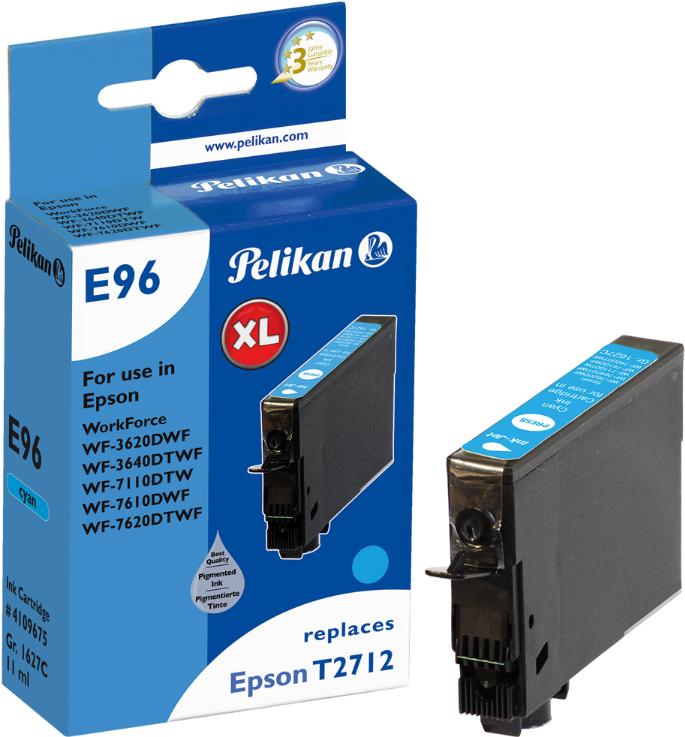 Pelikan E96-11 Ml-Cyan-CATTRIGGIO DI INK compatibile (alternativa a: Epson T2712) -Por Epson Workforce WF-3620DWF, WF-3640DTWF,