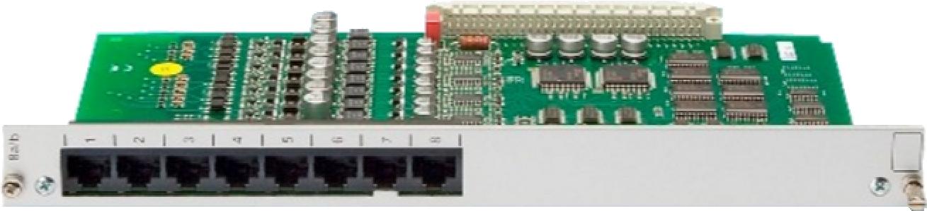 a/b-Ports 8 analoge Ports, symmetrisch, IWV/MFV, CLIP/CNIP-fÃƒÂ¤hig Reichweite analoge Ports 2 x 50 O, ca. 790 m bei ÃƒË