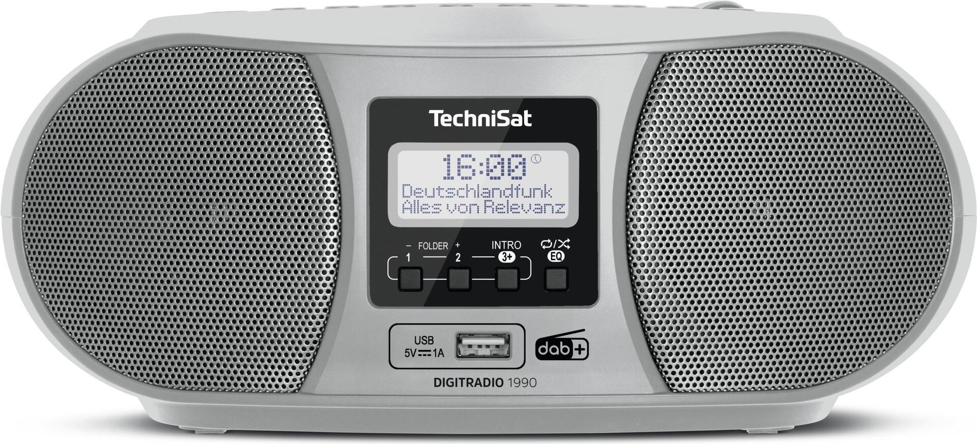 Technisat 0001/3952 Digitradio 1990, stereo boombox, argento