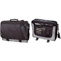 Borsa a tracolla Lightpak "Wave", poliestere, cintura a spalla nera/grigia con spalle rimovibili, maniglia (46069)