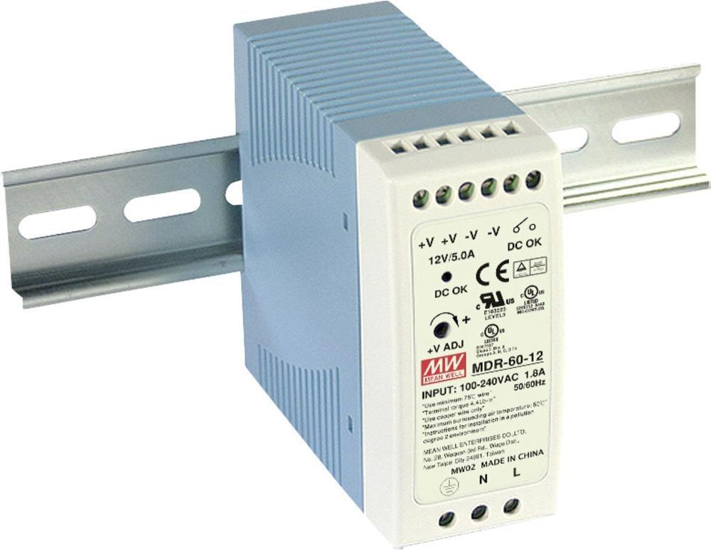 Alimentatore medio di alimentazione a binario caldo (Din Rail) MDR-60-12 12 V/DC 5 A 60 W 1 X (MDR-60-12)