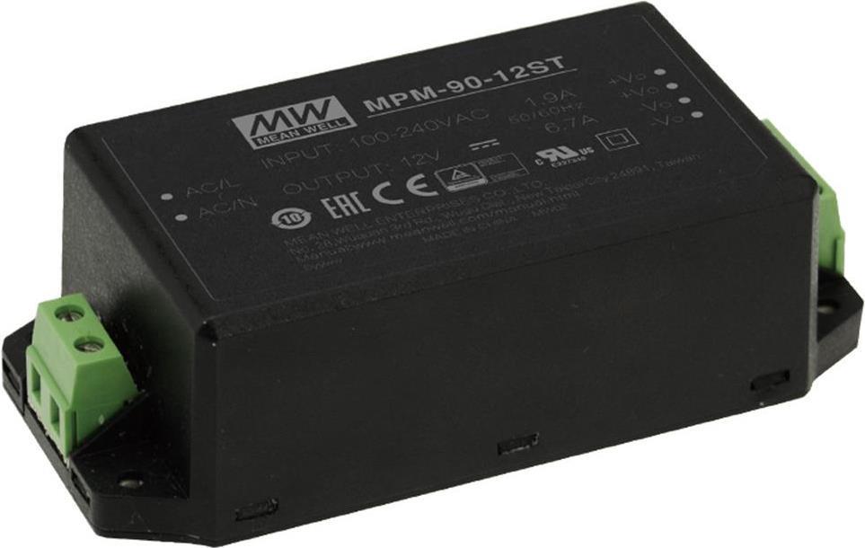 MEAN WELL MPM-90-24ST alimentatore/convertitore di tensione per interni 90 W Nero (MPM-90-24ST)