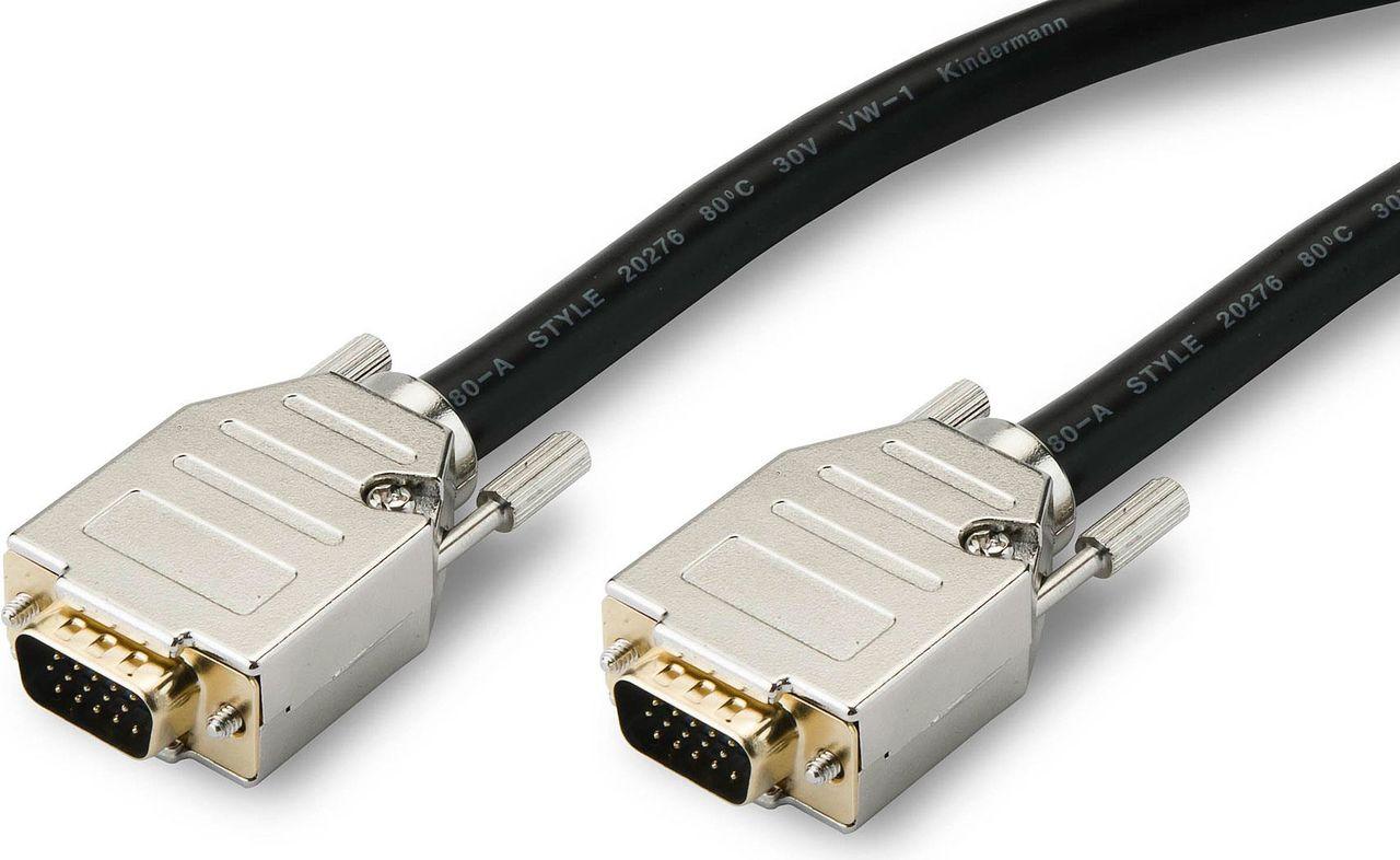 Kindermann High -Nequality - VGA Cavo - HD -15 senza pol 9 (m) a HD -15 senza pol 9 (m) - 15,0 m - nero (7496000115)