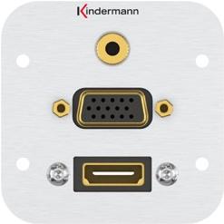 Kindermann 7441000586. Tipo di scatole: HDMI + VGA + 3,5 mm, quantità di moduli (max): 1 modulo (E). Colore del prodotto: allu
