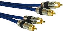 Kindermann - Cavo audio - RCA x 2 maschio a RCA x 2 maschio - 10 m - doppio doppio coassiale