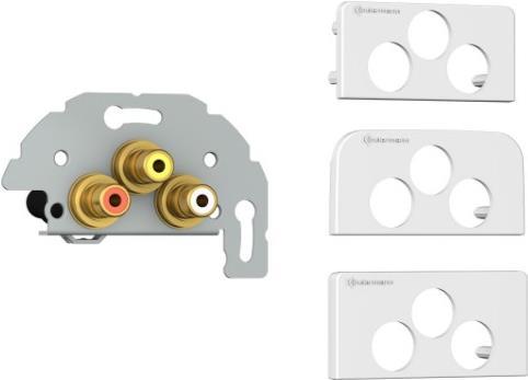 Kindermann Konnect Design Click Uscita video/audio - montaggio a incasso - RCA X 3 - bianco RAL 9010 (7456000530)