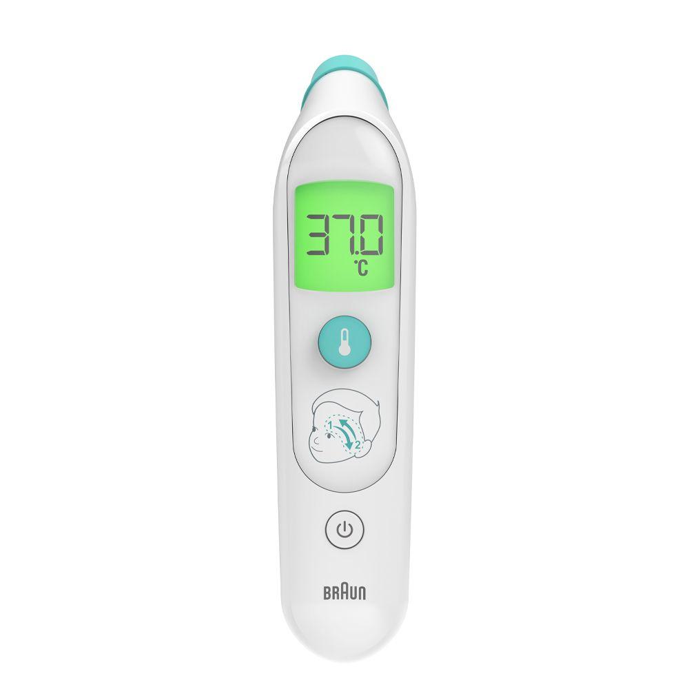 Braun BST200WE Termometro a rilevamento remoto Bianco Fronte Pulsanti