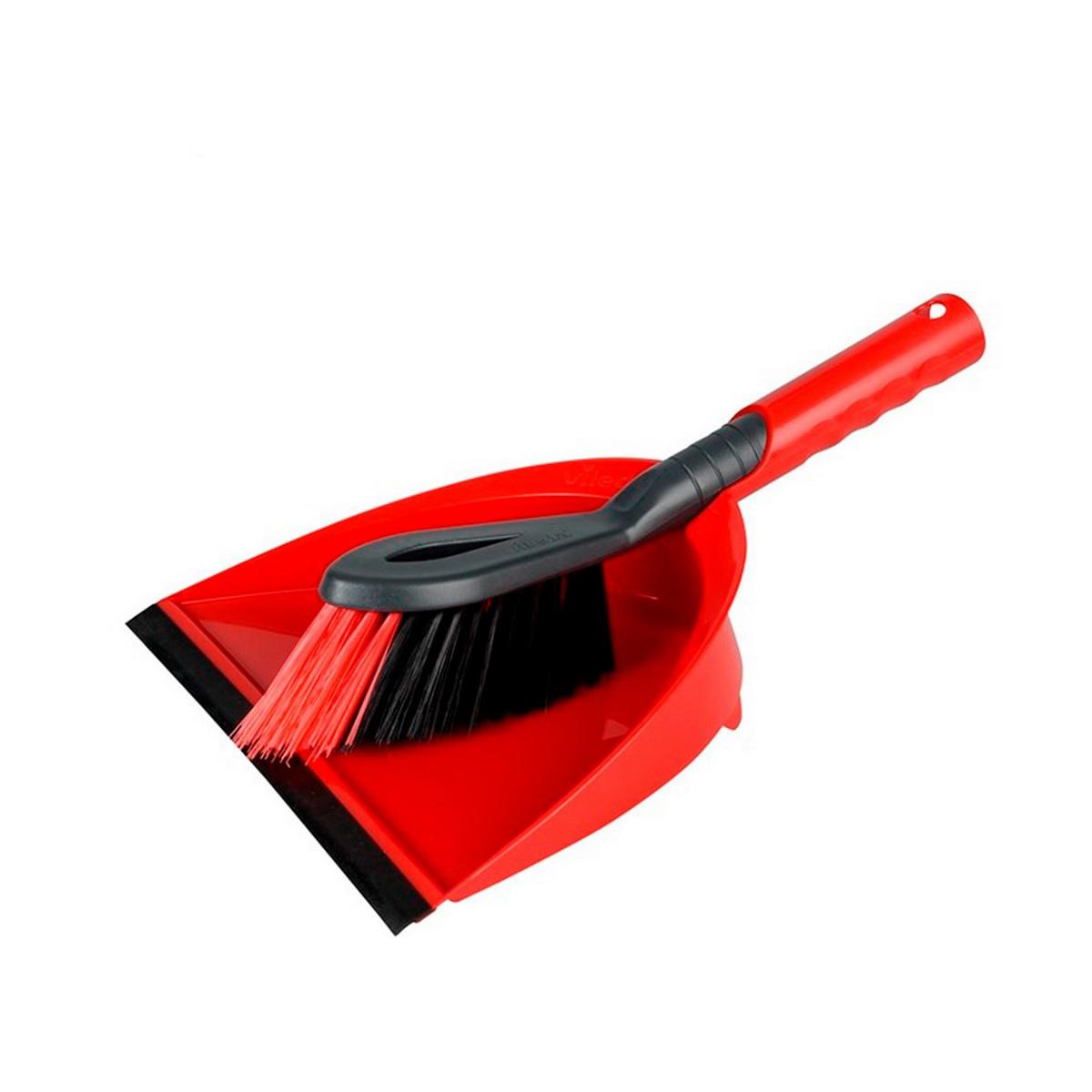 Set di Pulizia Scopa e Paletta Vileda Rosso Plastica