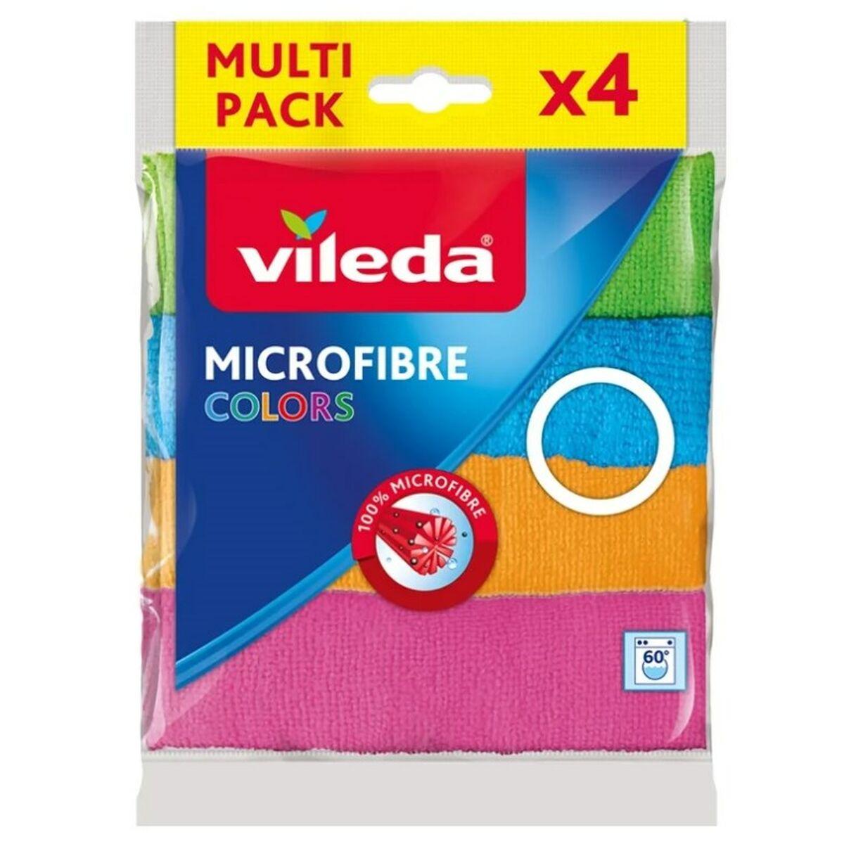 Panno in microfibra Vileda 155717 Azzurro Bianco Verde Arancio (4 Unit )