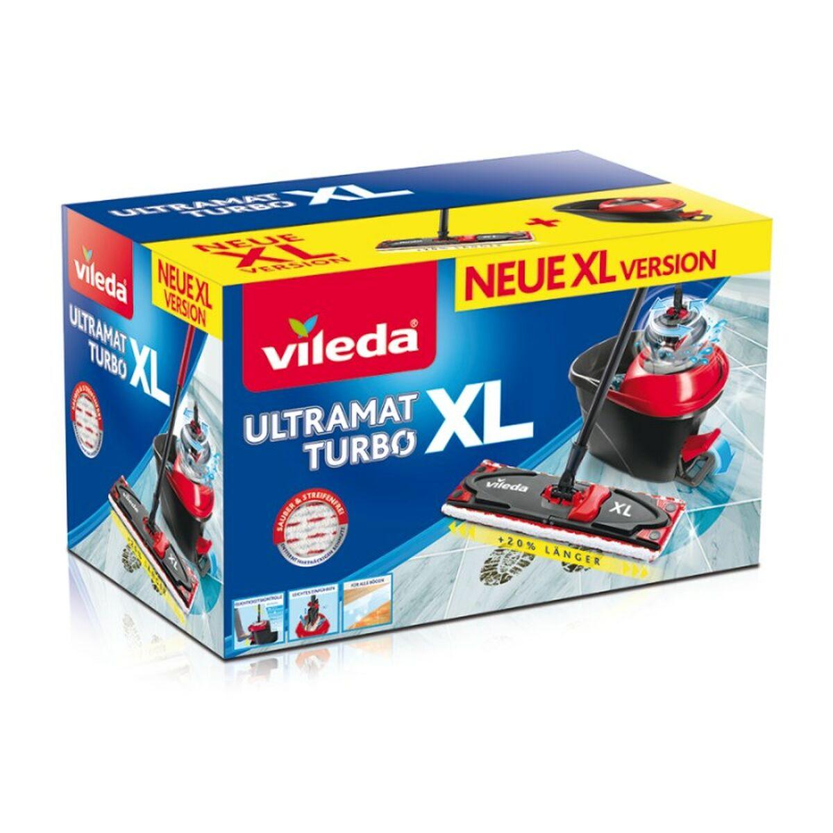 Vileda Ultramat Turbo XL Mop Secco&umido Microfibra Nero Rosso
