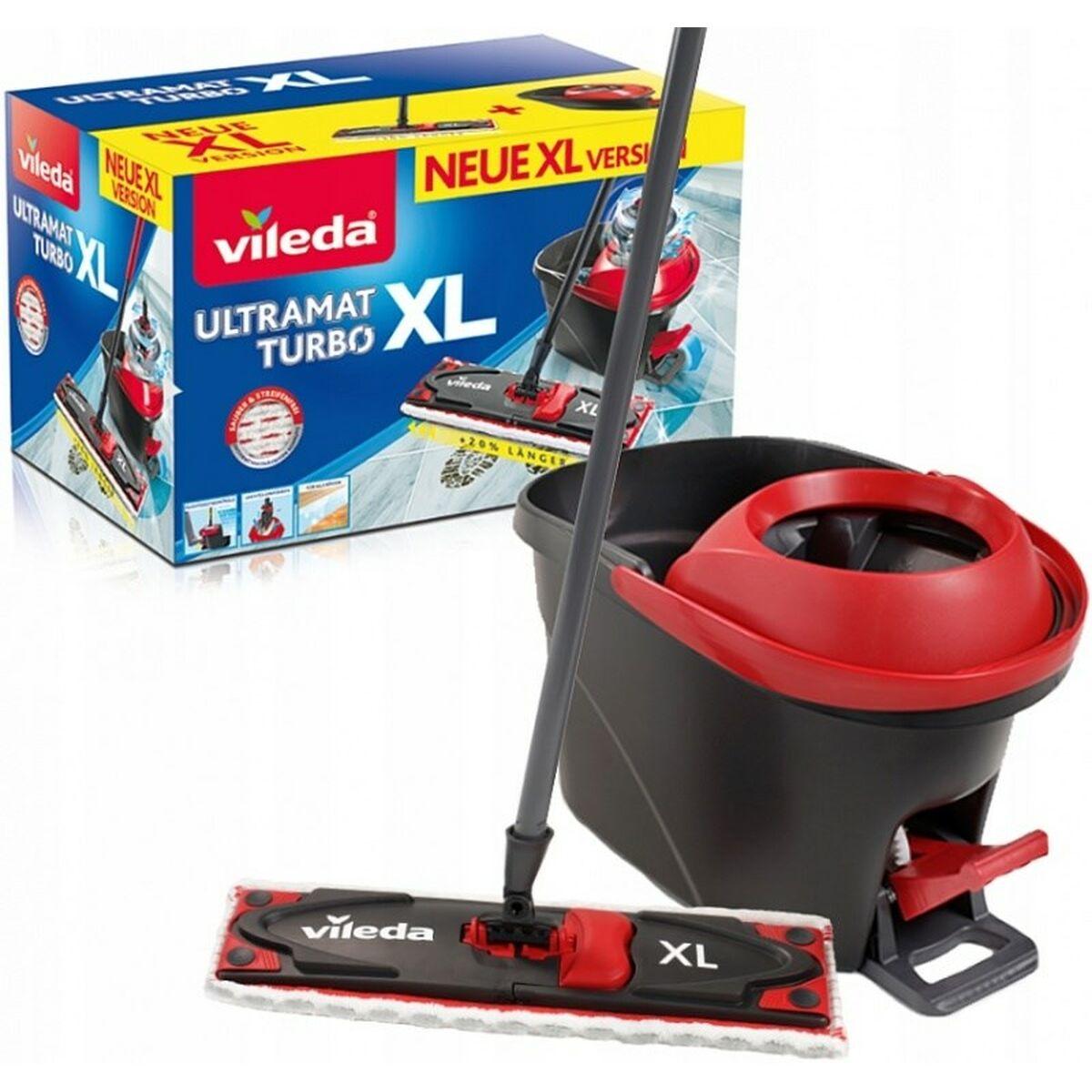Vileda Ultramat Turbo XL Mop Secco&umido Microfibra Nero Rosso