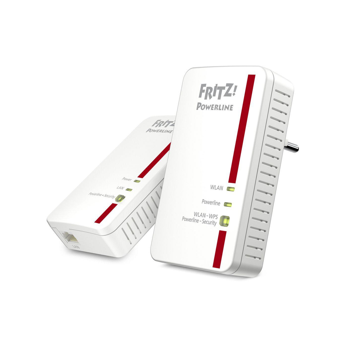 FRITZ!Powerline 1240E WLAN Set 1200 Mbit/s Collegamento ethernet LAN Wi-Fi Bianco 1 pz (FRITZ POWERLINE 1240 WLAN SET - DE FH)