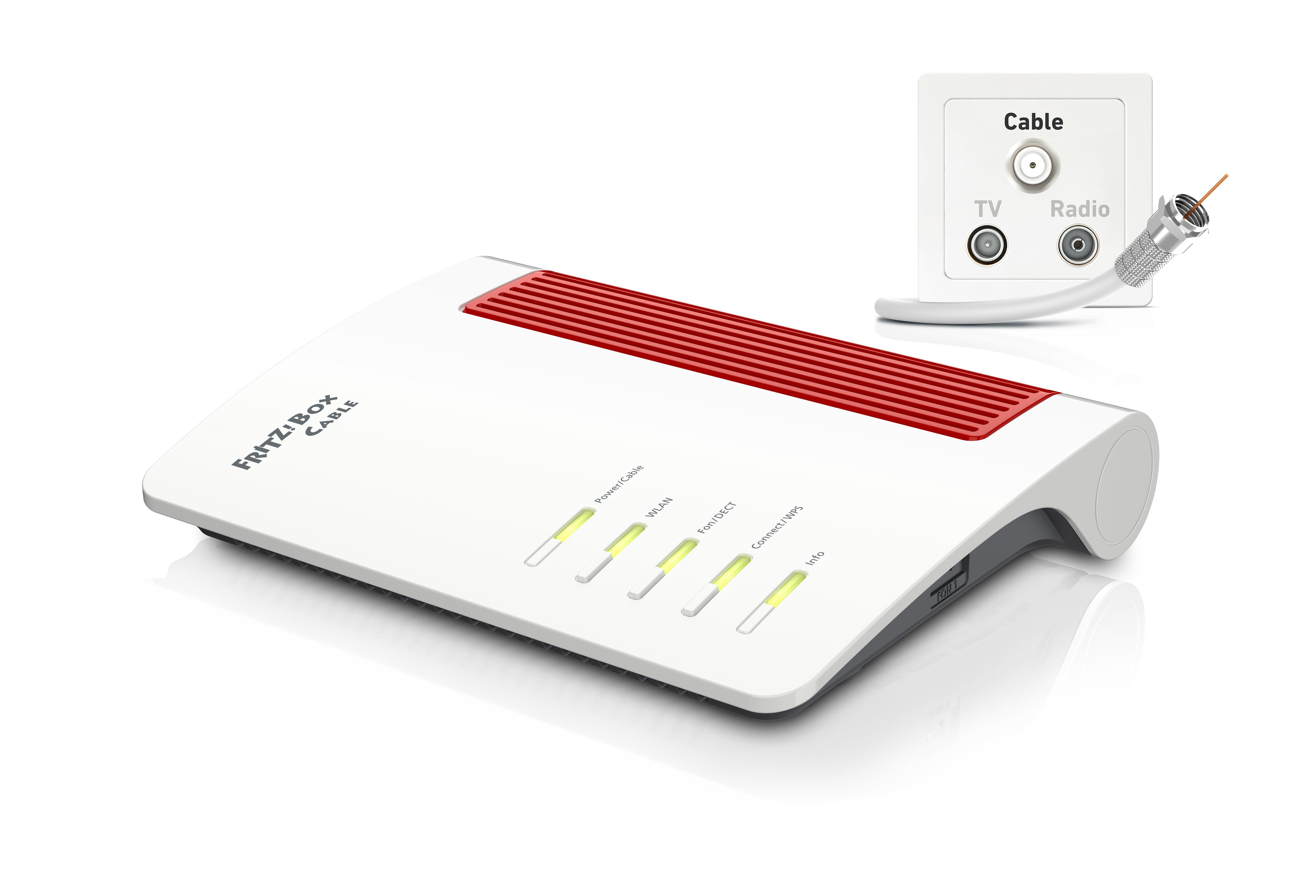 FRITZBox FRITZ BOX 6660 Cable router wireless Gigabit Ethernet Dual-band (2.4 GHz/5 GHz) Nero Rosso Bianco