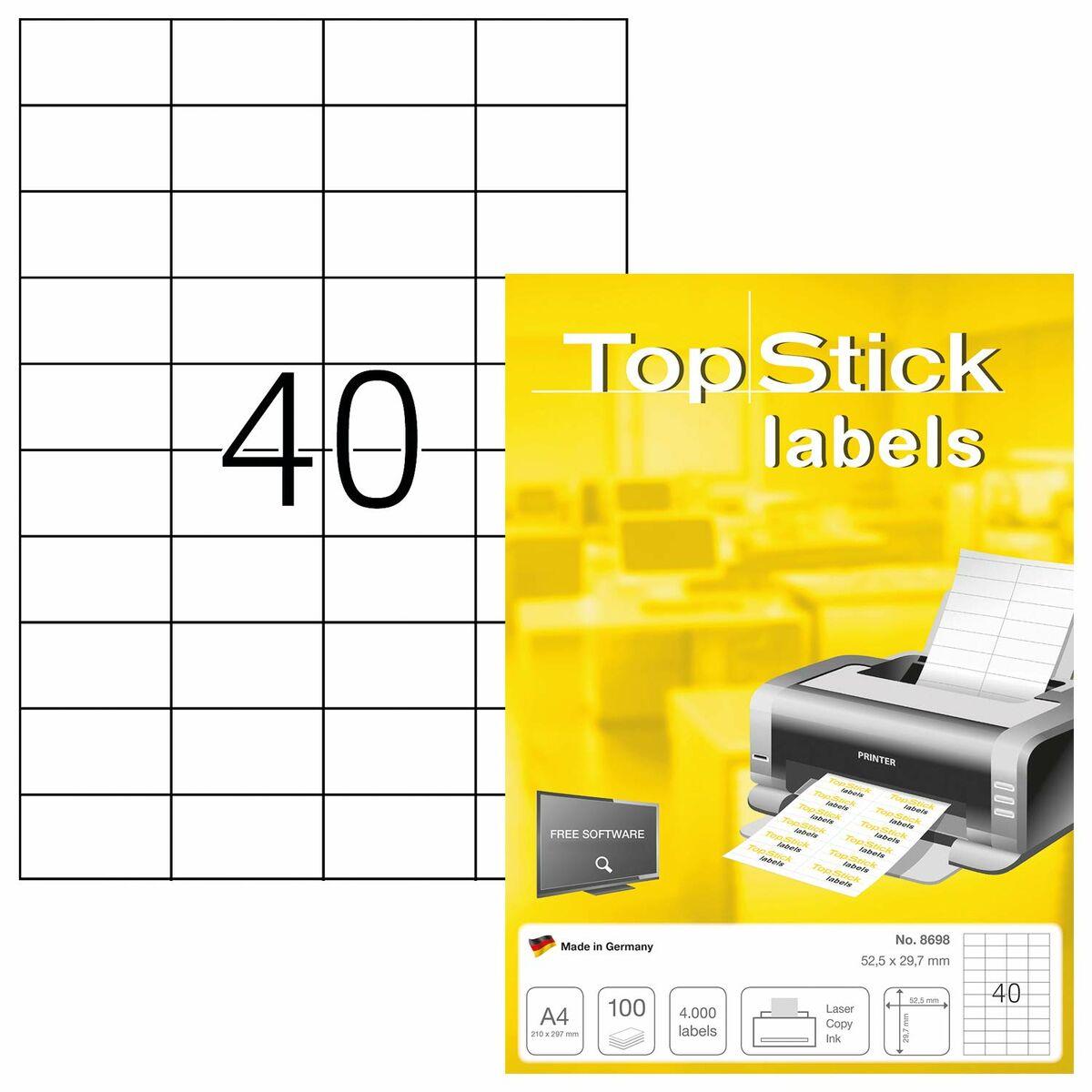 Etichette adesive TopStick Bianco (Ricondizionati A)
